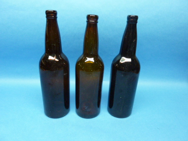 3 Applied Top Vintage Beer Bottles W.F. & S. Quart Amber ...